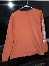 Carhartt Womens Small Loose Fit Long Sleeve Shirt. Peach Orange Color.