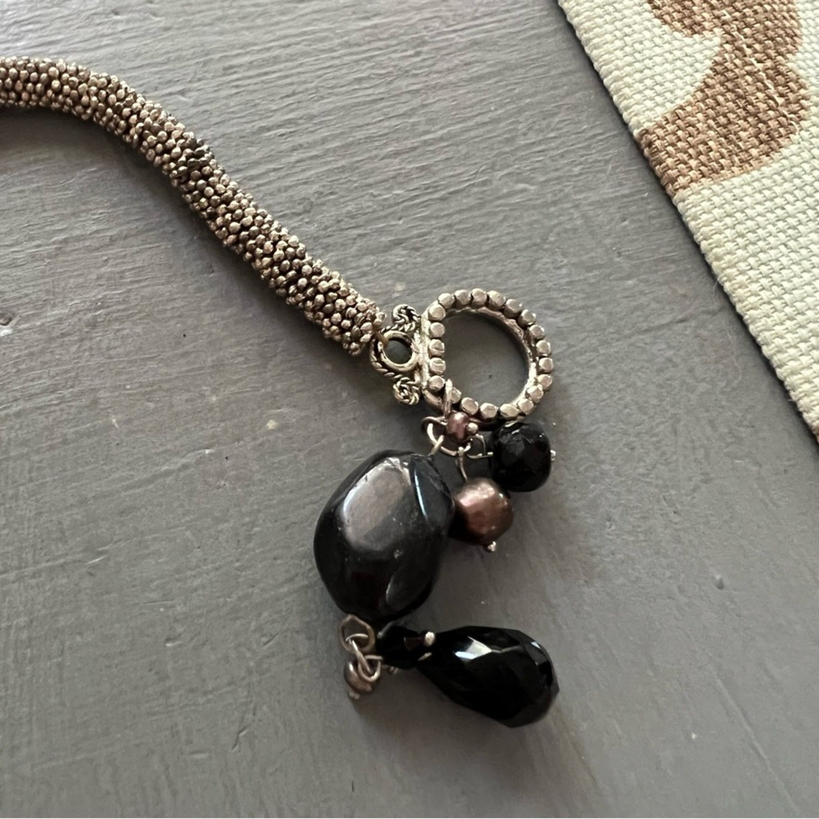 Silver Tone Beaded Toggle Bracelet - image 3