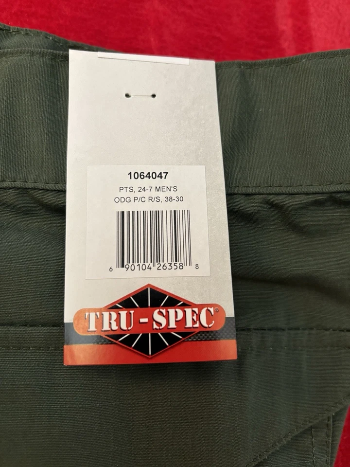 Pantalones tácticos Ripstop poli/algodón 38x30 VERDE Tru-Spec 24-7 para hombre nuevos con etiquetas Foto 2 de 4