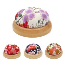 Half-Round Wooden Base Pincuhion Pin Cushion 7cm Needlework