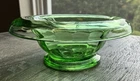 Vintage Uranium Glass Console Bowl Centerpiece Vaseline Glass Pedestal Bowl