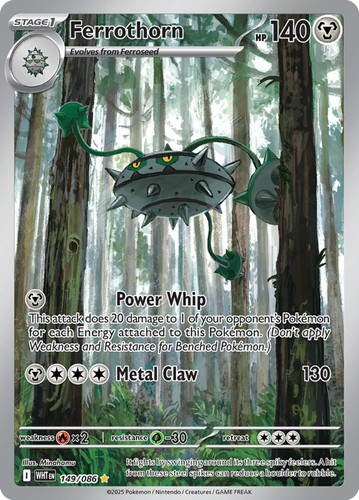 1x Ferrothorn - 149/086 - Illustration Rare WHT White Flare Pokemon Near Mint