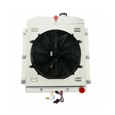4 Row Radiators+Shroud fan+Relay Compatible For 47-54 48 49 50 51 52 53 Chevy...