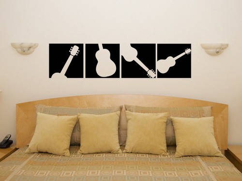 Guitars Artwork Silhouette Music Wall Door Art Decal Sticker Picture Poster - 第 5/7 張圖片