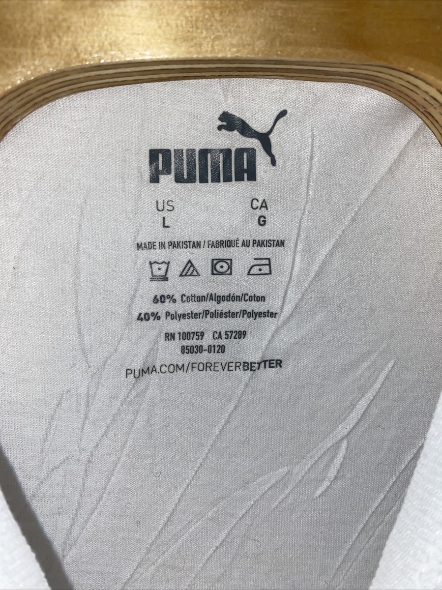 Puma Thin T-Shirt Cotton Polyester Blend Plain White Black Logo