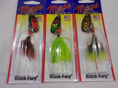 Mepps Black Fury dressed inline spinner 1/4 oz size 3 Choose Colors! NIP