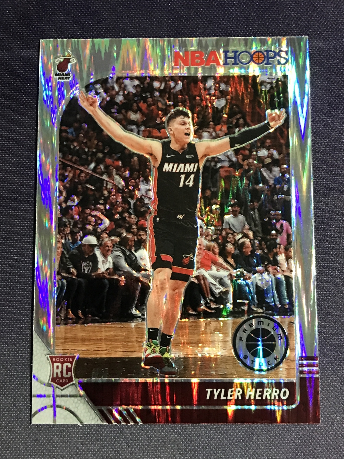 2019-20 Panini Hoops Premium Stock #210 TYLER HERRO RC FLASH PRIZM Heat Rookie