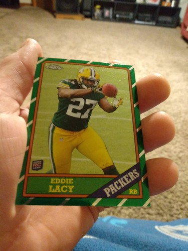 2013 Topps Chrome 1986 #8 Eddie Lacy tarjeta de novato radiocontrol Greenbay Packers - Imagen 4 de 4