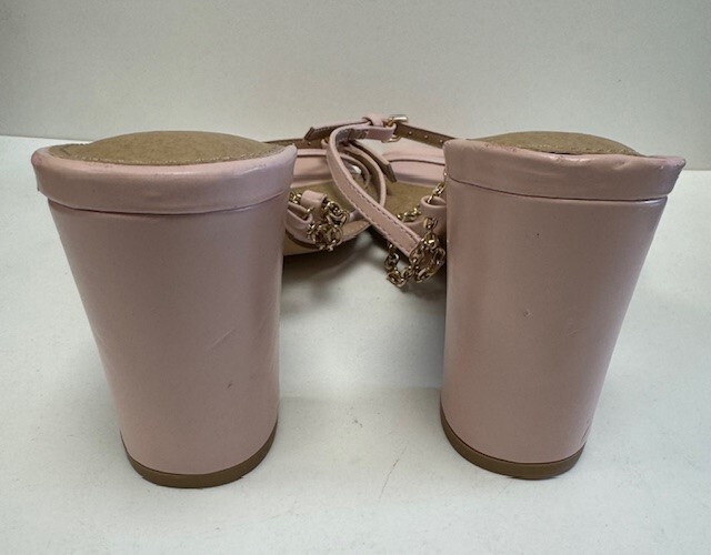 PANTOFOLA D’ORO Sandalo Mixx Shuz donna punta quadrata con catena in oro rosa Regno Unito 6 5 nuovo senza scatola