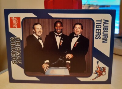 1989 Bo Jackson Coke Auburn Tigers Pat Dye Pat Sullivan Heisman Winners #C-16