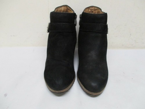 Botas al tobillo Caslon negras de cuero nobuck con cremallera tacón alto de cuña para mujer talla 39 EUR - Imagen 2 de 9