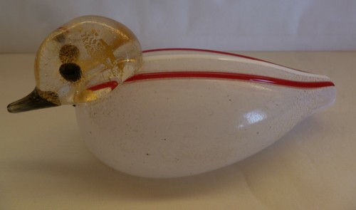 ARTE DI MURANO - ALFONSO MORGILLO - FIGURINA ANATRA VETRO MURANO - POLVERE ORO - Foto 2 di 12