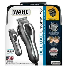 Wahl Deluxe Chrome Pro Corded Clipper for Men, Haircut Trimmer Kit with Storage