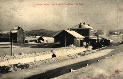 ST LAURENT DU JURA - La Gare - Winter 1906-07 (Schnee und Zug)