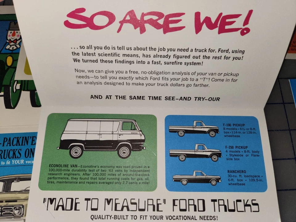 Ford Serie F 1964 Van Ranchero Truck Folleto Lote de 7 Foto 4 de 4
