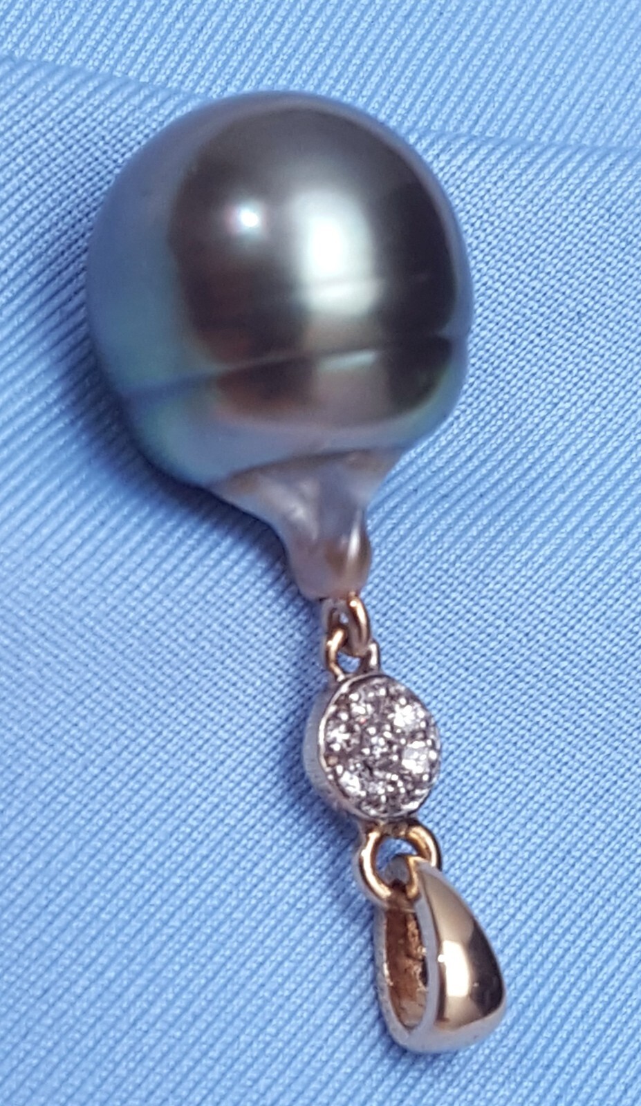 Unique 14K Solid Yellow Gold Drop Dangle Tahitian… - image 10