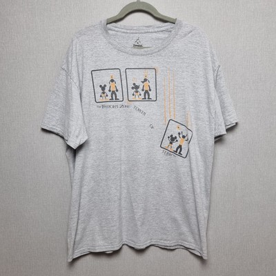 Disneyland X Hanes T-Shirt Herren XL Tower Of Terror Twilight Zone Vintage Grau