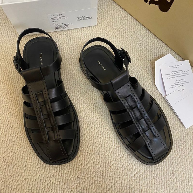 TH*E scarpe ciabatte donna fila in pelle estive basse sandali intrecciati cavi