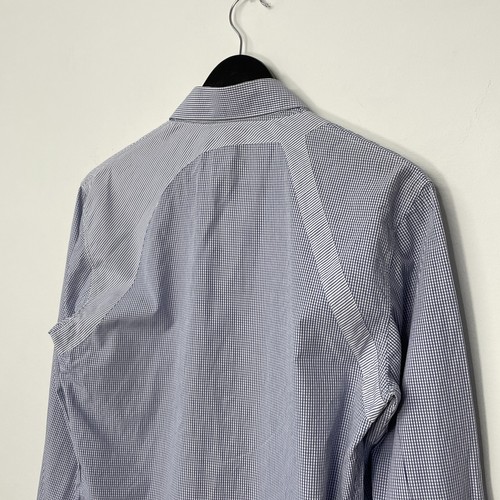Alexander McQueen Harness Buckle Check Long Sleeve Button Up Shirt Size 48 Blue - Picture 5 of 8
