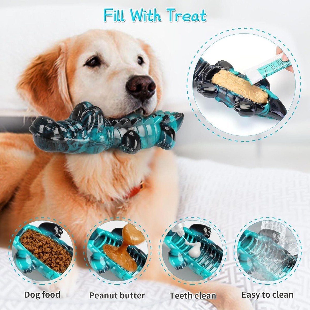 Juguetes Masticables para Perros Fuertes, Duraderos e Indestructibles-  Cocodrilo