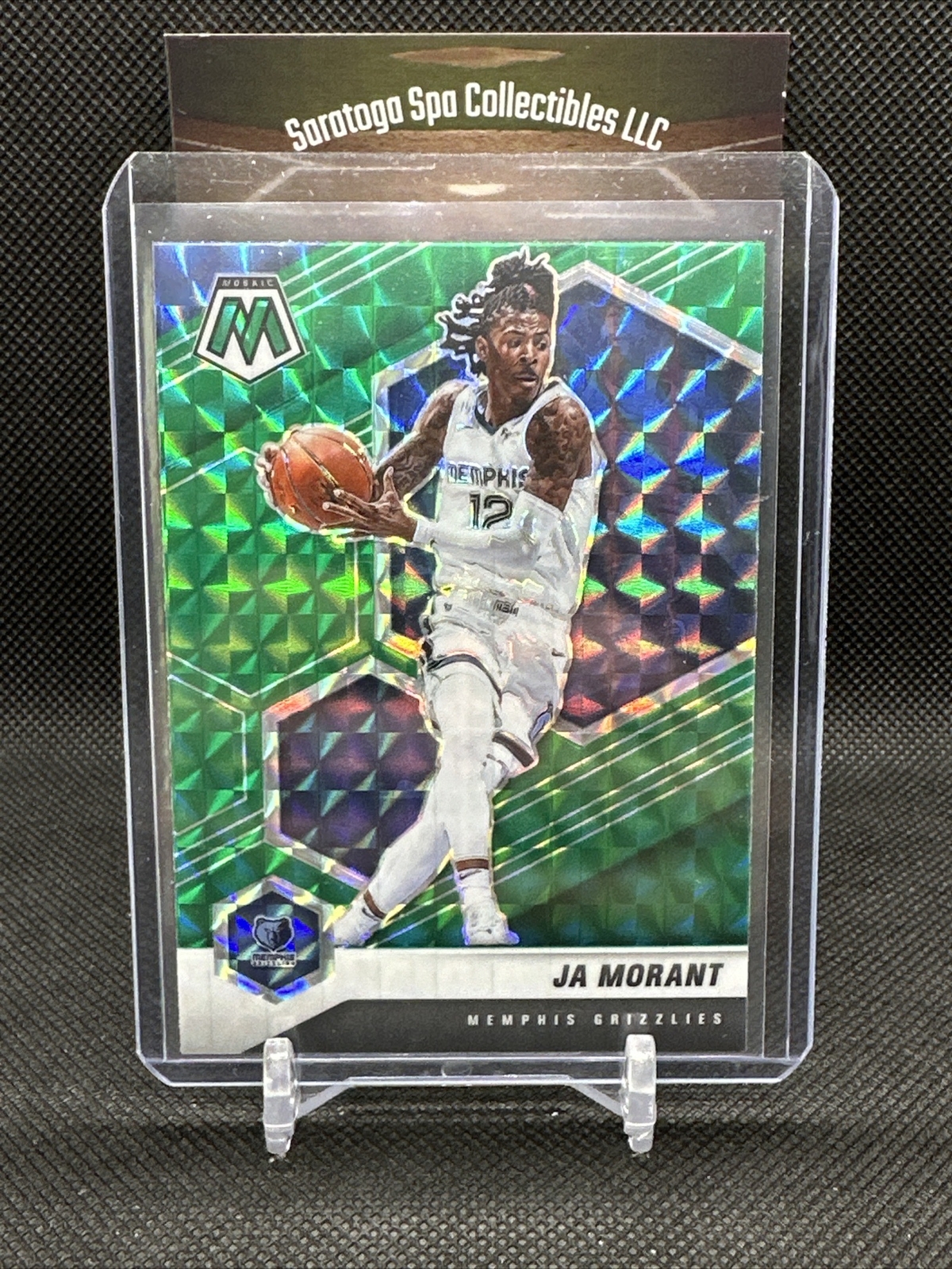 2020-21 Panini Mosaic Ja Morant Green Mosaic Prizm #40 Memphis Grizzlies