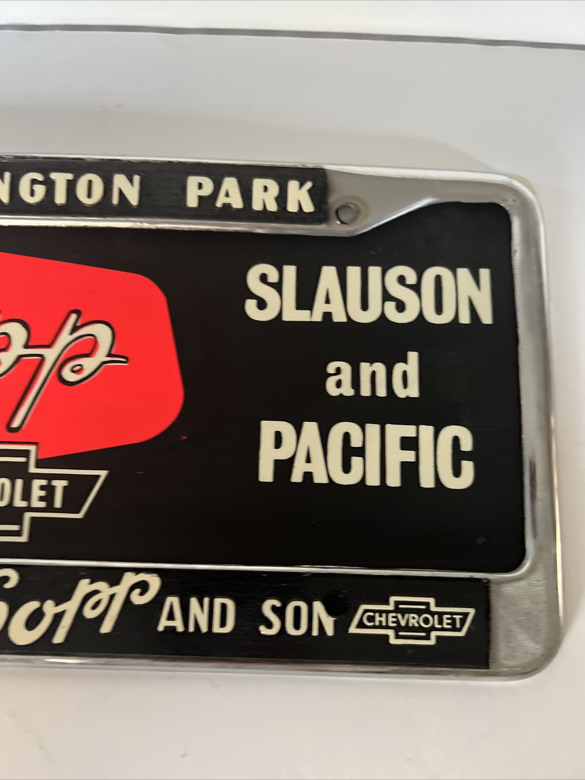 Huntington Park California Maurice Sopp Chevrolet Vintage License Plate