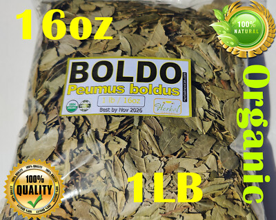 Boldo, Hojas de Boldo, Te de Boldo, Peumus boldus, Boldo Tea 16oz Premium !!!
