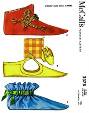 McCall's 2378 Fabric Slippers Pattern Summer SHOE Zapato Zapatilla 4½ -8½ Travel
