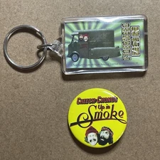Cheech & Chong Keychain And Button Set: Great Condition, Licensed, Vintage, Rare