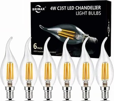 BRIMAX Dimmable E12 Candle LED Light Bulbs Replacement Vintage Chandelier Bulbs