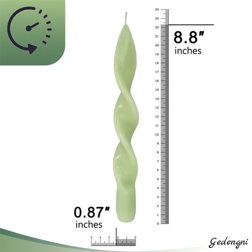 Spiral Unscented Fameless Pillar Candle Taper candle Twist Dinner Candle 4Pack - Picture 22 of 47