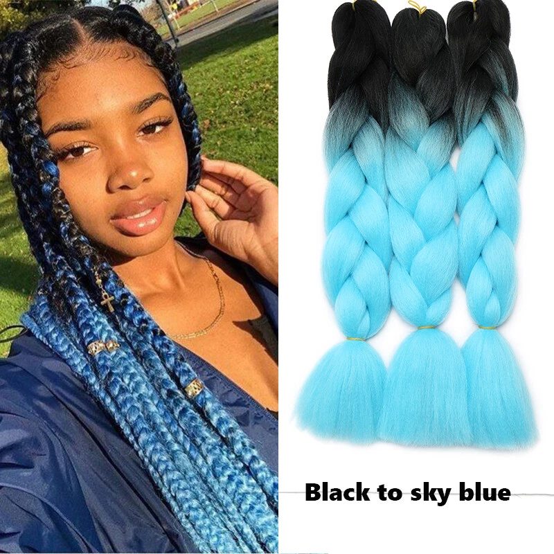 Box Braids Full Head Long 24" Jumbo Braiding Hair Extnesions Crochet
