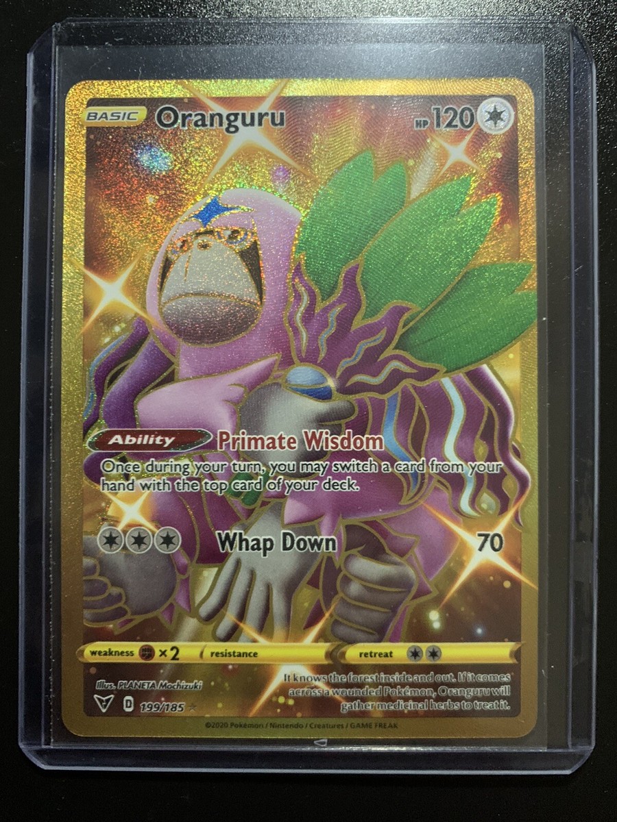 Oranguru 199/185 Secret Rare Gold Full Art Shiny Pokemon Vivid Voltage NM