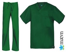 Maevn Unisex Hunter Green Scrub Set One Pocket Top Drawstring Pants 2XS to 2XL