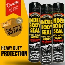 3x600ml Hammerite Black Underbody Seal SPRAY Added Waxoyl Rust Proof Paint+GL