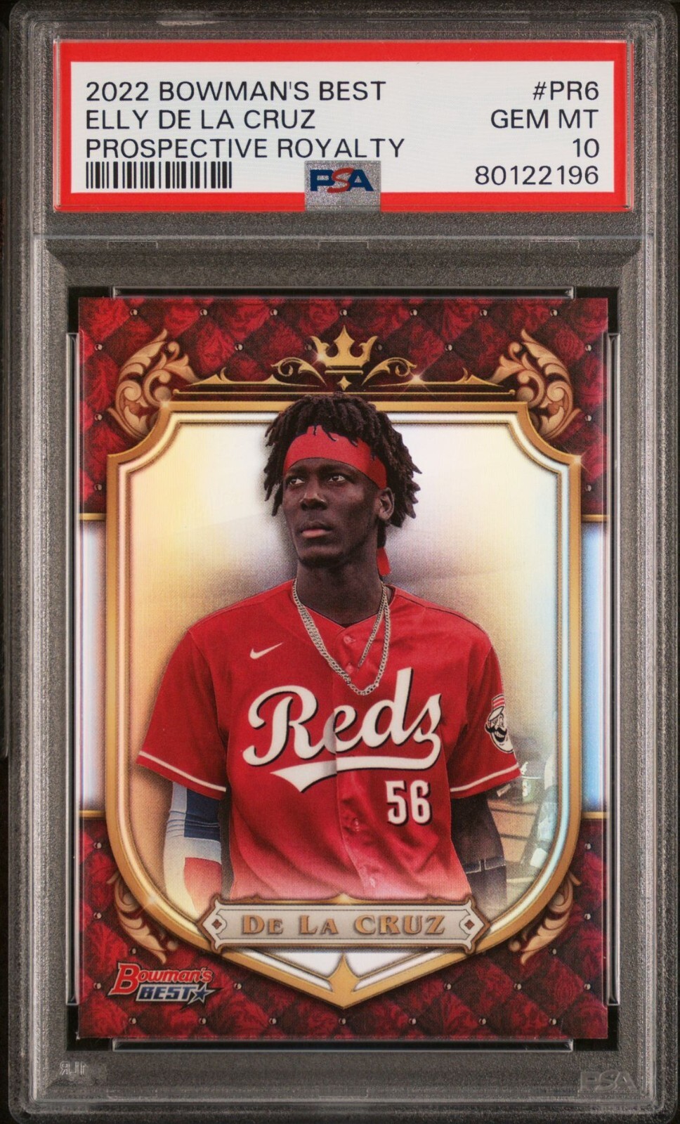 2022 Bowman's Best Chrome Prospective Royalty PR6 Elly De La Cruz Gem Mt PSA 10