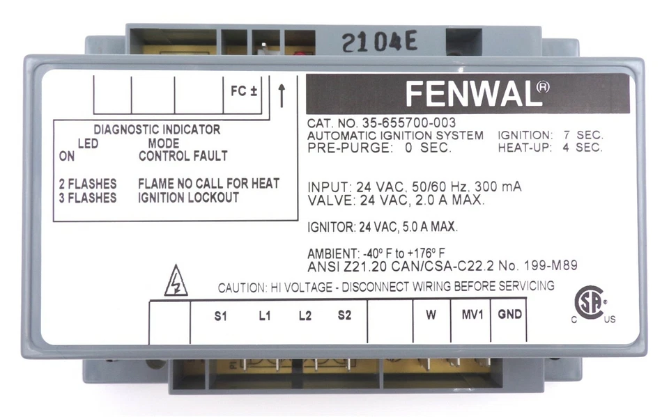 Fenwal 35-655700-003 - 24v HSI 1 try 0PP 0IP 7sTFI, 20466