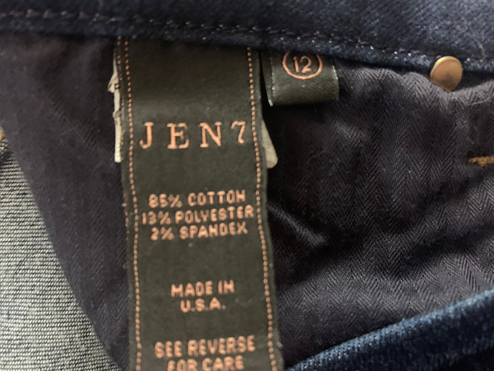 Jen7 by 7 for All Mankind Jeans Womens Size 12 x 33" Slim Straight