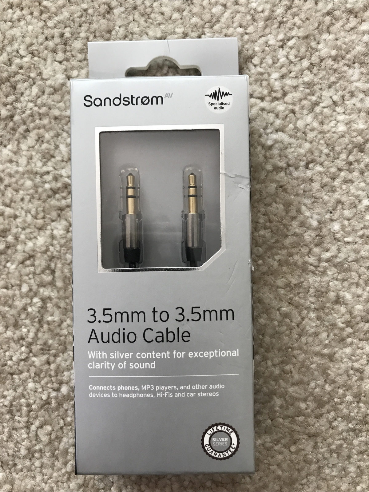 SANDSTROM 3.5 mm Aux Cable – 1.8 m - Fast & Free Same Day Post