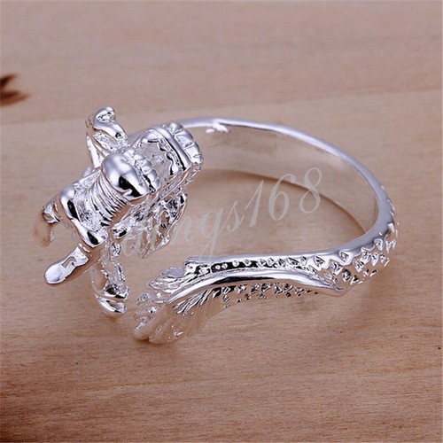 Genuine 925 Sterling Silver Tarnish-Resist Dragon Shape Wide Open Band Ring G359 Genuine 925 Sterling Silver Tarnish-Resist Dragon Shape Wide Open Band Ring G359