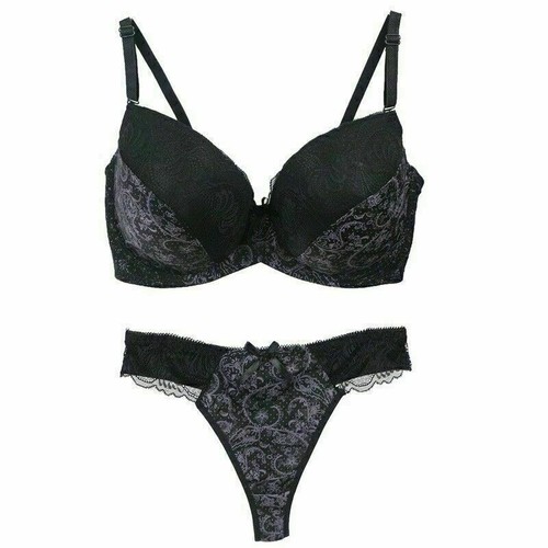 Women Sexy Lace Floral Push up Padded Bra Sets Thongs Knickers 3246840B C D DD E - Picture 8 of 37