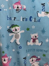 Scrubstar Scrub Top Large Ice Skating Bears Let It Snow Light Blue
