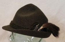 Vtg Rockel German Wool Hunter Hat w. Pin  Gambert SZ S / 21 5/8" / 6 7/8