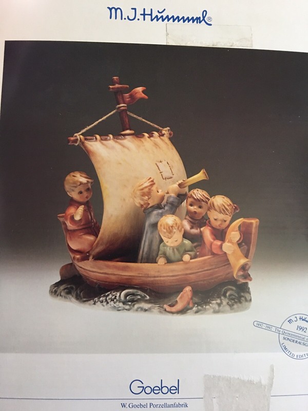 1992 MJ Hummel Goebel Land In Sight LIMITED  #05791 of 30,000 COA & Medallion.