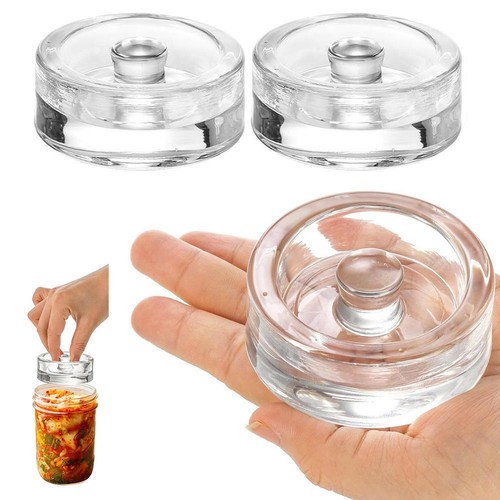 4 Pack Fermented Glass Weights for Mason Jars Wide Mouth Durable Glass Lot Q0 - Picture 9 of 10