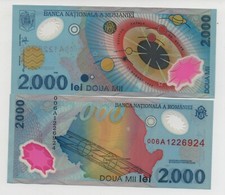 ROMANIA 2000 LEI 1999 PICK 111 POLYMER UNC