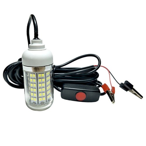 12-24V LED Underwater Fishing Lure Bait Light Night Submersible White Squid Lamp