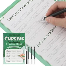 Cursive Handwriting Kit Reusable Copybook Special Ink Grooved Practice Book