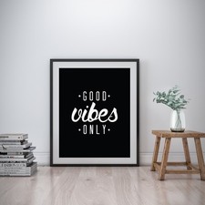 Good Vibes Only Inspirational Wall Art Print Motivational Quote Poster Decor
