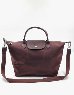 LONGCHAMP LE PLIAGE NEO TOP HANDLE BAG MEDIUM - CHOCOLATE
